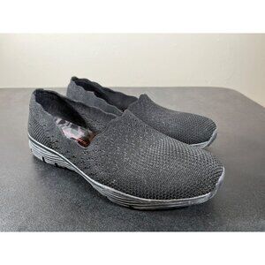 Skechers Womens 10 Black Seager-Stat Slip On Memory Foam Shoes Black 49481